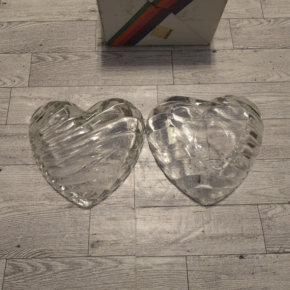 VINTAGE Jeannette Glass CRYSTAL CURIOS THE HEART Trinket Candy Dish Keepsakes - Picture 6 of 11